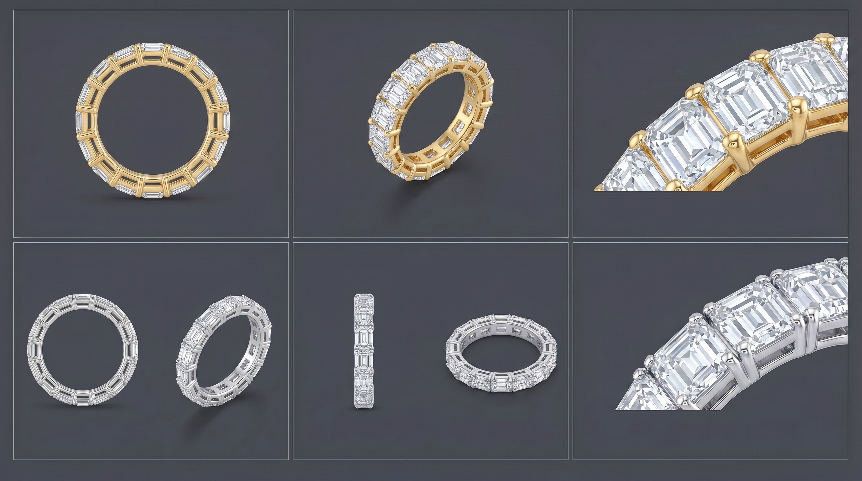 Tribeca - Eternity Emerald Cut Band