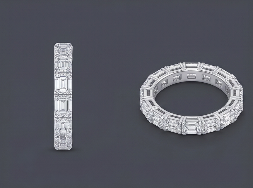 Tribeca - Eternity Emerald Cut Band