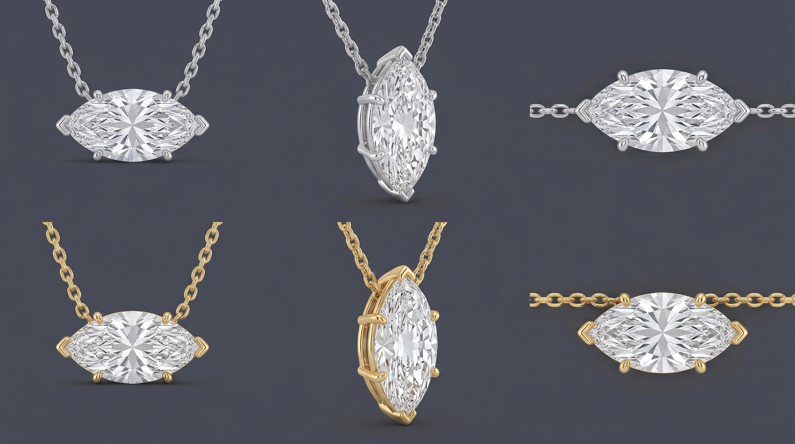 Isola - Solitaire Marquise Necklace