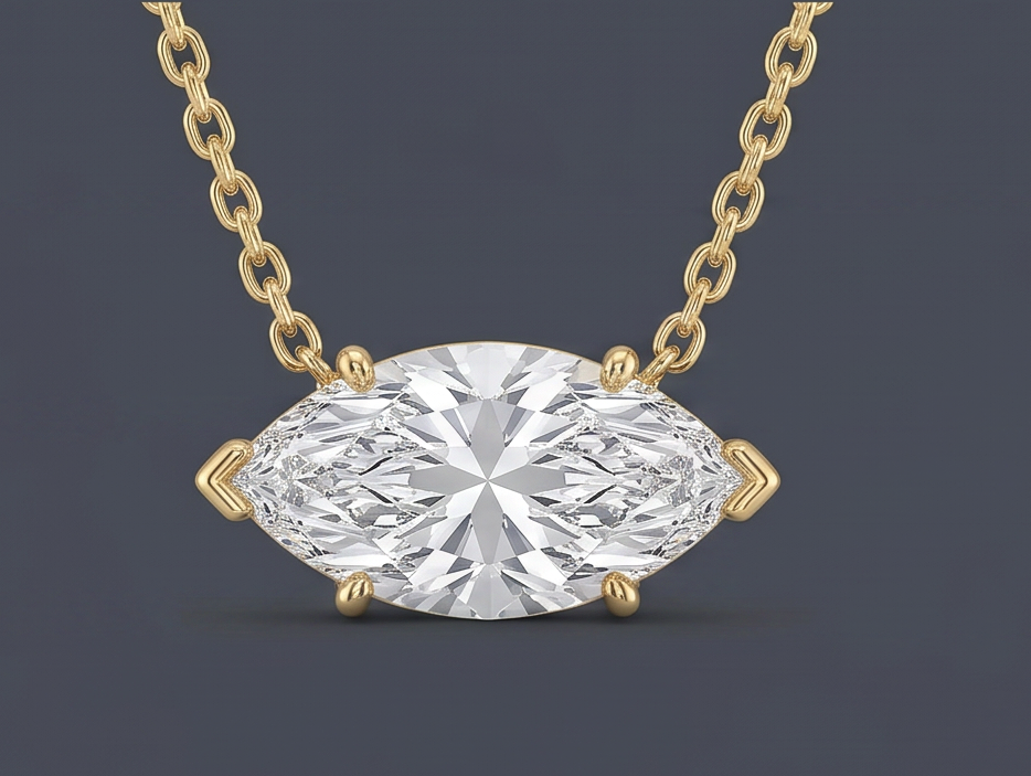 Isola - Solitaire Marquise Necklace