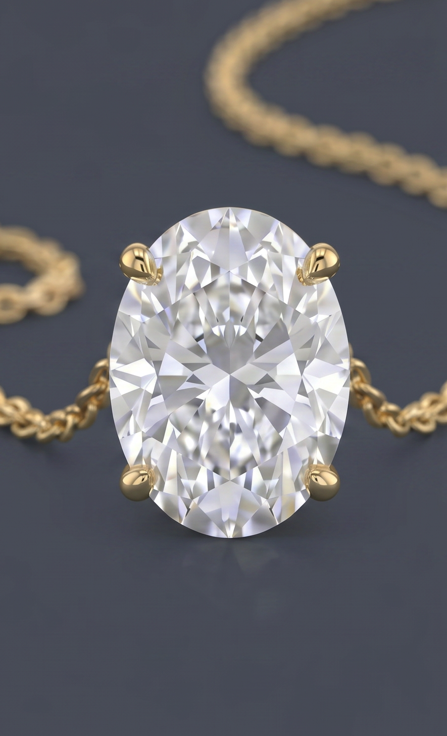 Cibeles - Solitaire Oval Necklace