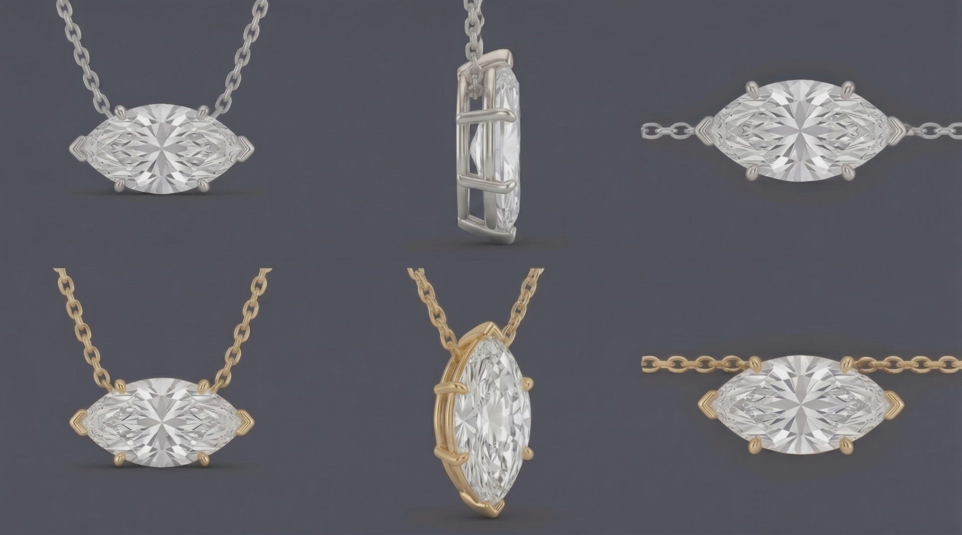 Isola - Solitaire Marquise Necklace