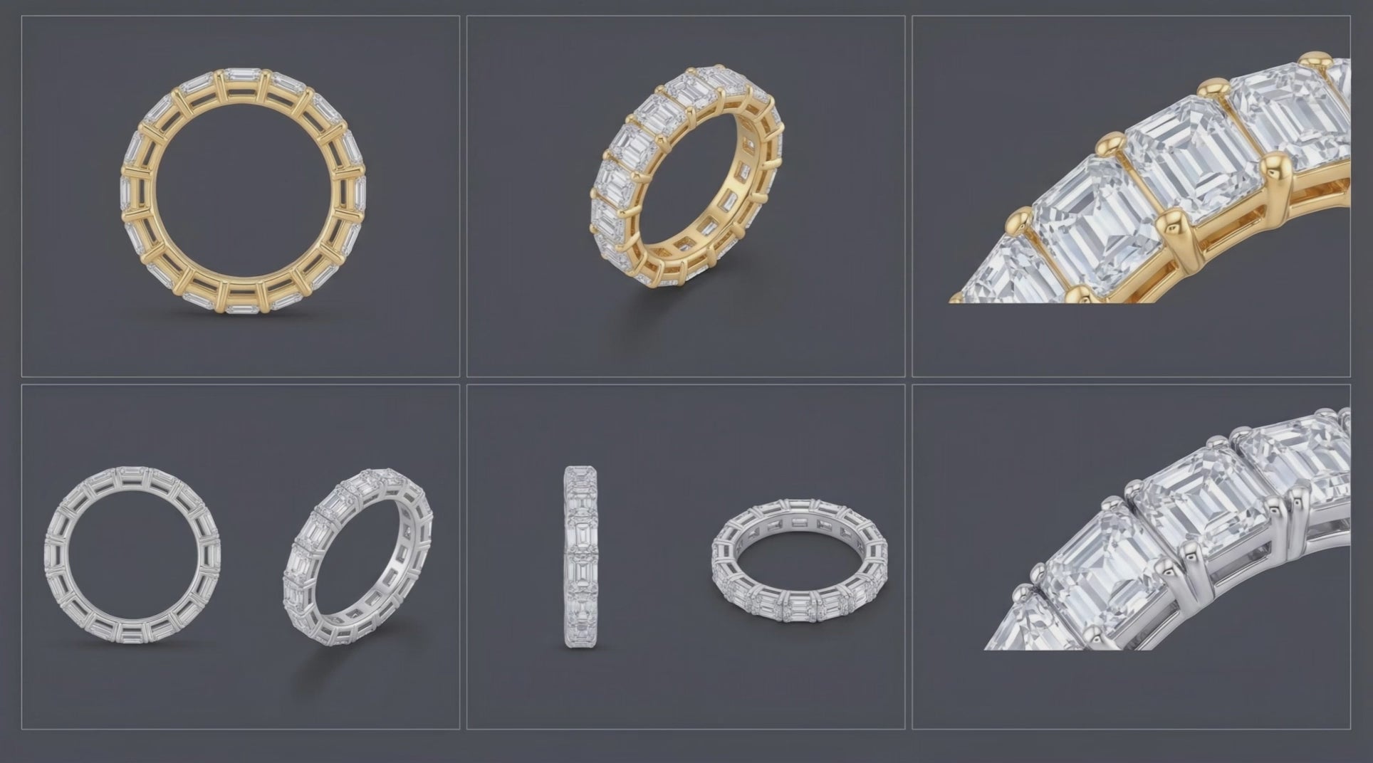 Tribeca - Eternity Emerald Cut Band