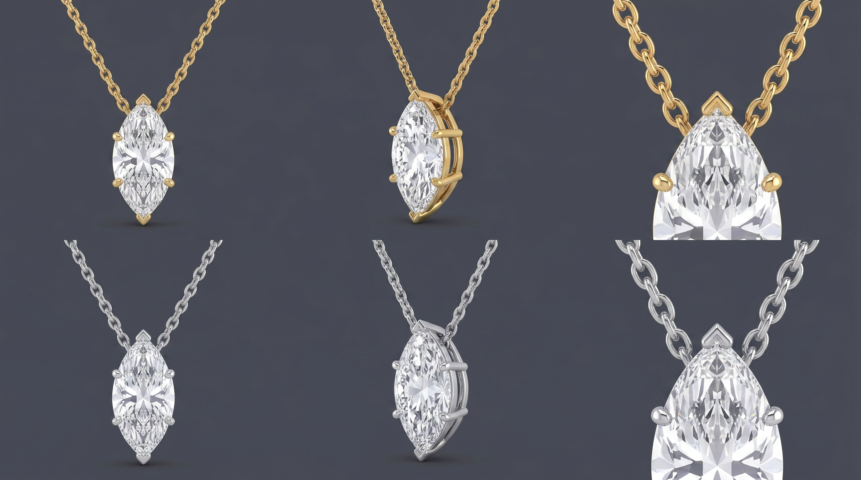 Isola - Solitaire Marquise Necklace