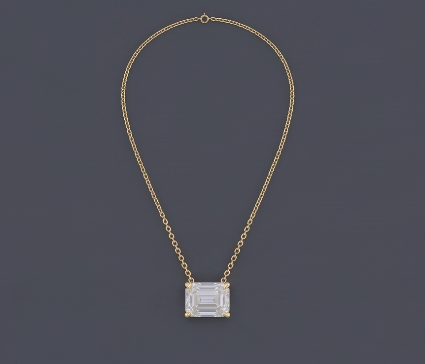 Tribeca - Solitaire Emerald Necklace